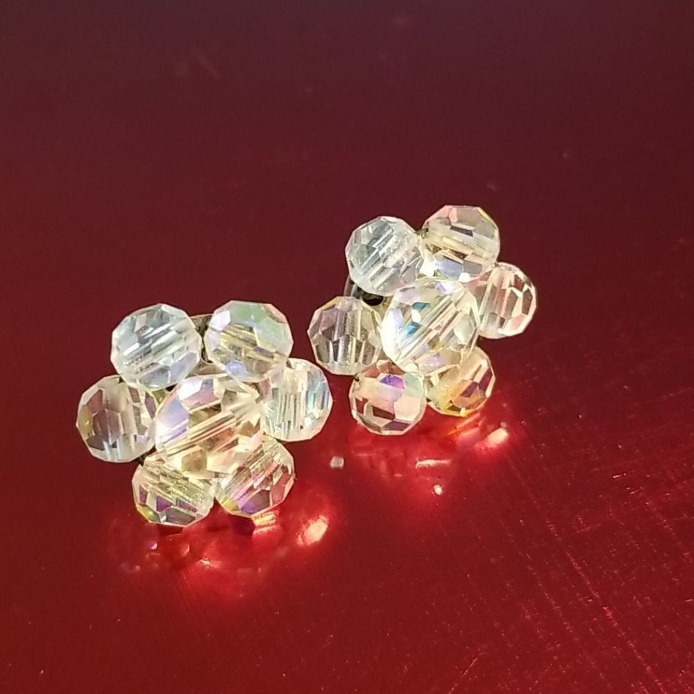 50/60's Aurora Borealis Clip Earrings